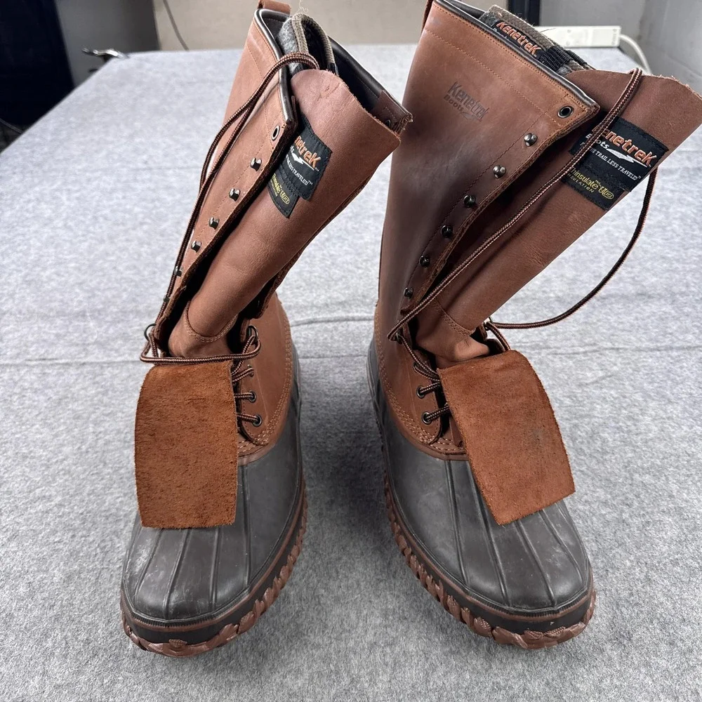 Kenetrek Boots Mens Size 14 Brown Leather Rubber Snow Waterproof Thinsulate